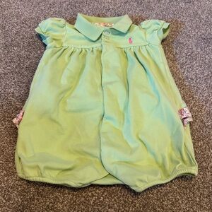 Ralph Lauren snap up bubble romper Pale lime green baby girl 18m 18 months